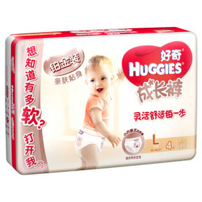 HUGGIES 好奇 铂金装 婴儿成长裤 L 4片 5.5元 ￥6
