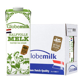 荷兰原装进口 荷高部分脱脂牛奶1L*6盒3.6%优乳蛋白 65元