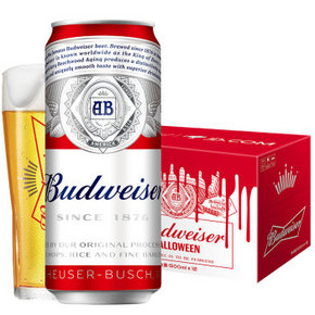 限地区、88VIP：Budweiser 百威 啤酒小麦醇正拉罐 500ml*12听 *2件 133.6元包邮（多