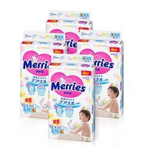 天猫 88VIP、囤货好价： Merries 妙而舒 婴儿纸尿裤 L58片 4包装 245.68元含税包