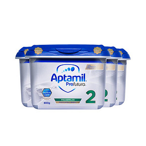 德国aptamil爱他美白金版较大婴儿配方奶粉2段安心罐800g*4罐 711.06元