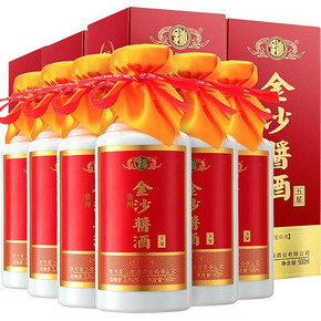 贵州金沙酒 酱酒五星酱香型白酒整箱粮食酒53度高度酒水500mL*6瓶 508元