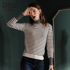 Teenie Weenie冬装高领套头针织衫女韩版修身毛衣 299元