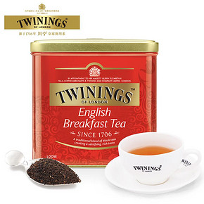 twinings 英式早餐红茶500g 进口罐装散茶 99元