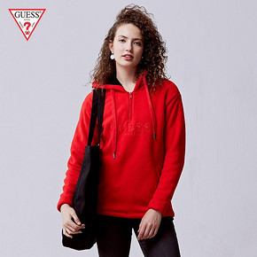 GUESS情侣款女士连帽字母LOGO加绒卫衣-YI4K9463K 219元