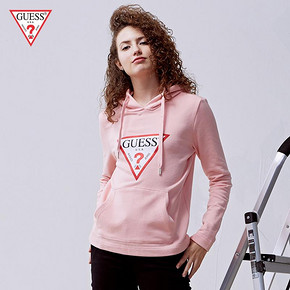 GUESS情侣款倒三角LOGO宽松套头卫衣女连帽-YI3K9471K 279元