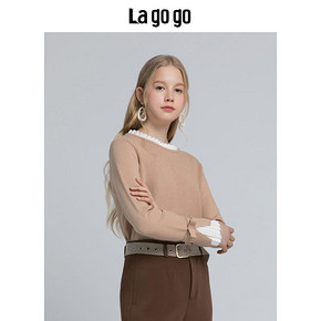 Lagogo/拉谷谷秋冬季长袖套头毛衣宽松针织衫女HCMM459H21 189元