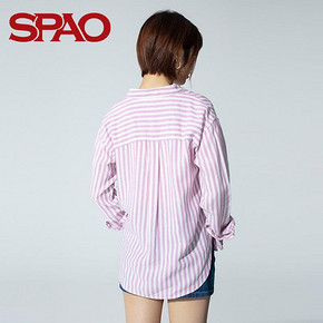 SPAO 女士长袖衬衣时尚打底休闲宽松上衣 SPYW924P54 *4件 396元（合99元/件）