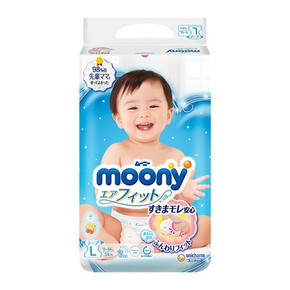 moony 尤妮佳 婴儿纸尿裤 L54片 *4件 239.2元包邮（需用券，合59.8元/件） ￥239