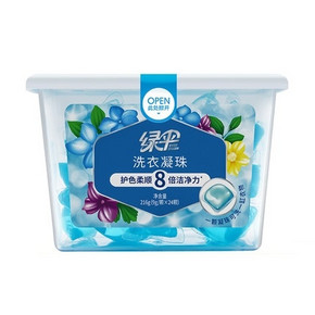 88VIP：绿伞 洗衣凝珠 清新海洋香 9g*24粒 *4件 80.82元包邮（需用券，合20.21元/