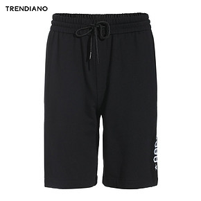 TRENDIANO男装夏装运动裤棉质字母针织休闲短裤3GC2061190 125.3元