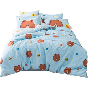 布朗熊新品四件套全棉纯棉卡通套件床上床单三件套1.8m美食奇缘 249元