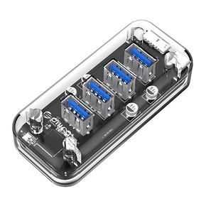Orico/奥睿科 透明探索版USB3.0分线器 一拖四HUB笔记本电脑分接器拓展理线器