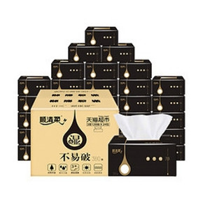顺清柔 纯净系列 抽纸 3层120抽*24包（190*135mm） 30.9元 ￥31