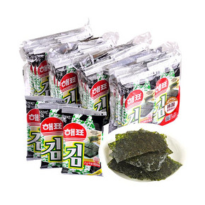 韩国进口海牌菁品海苔4连包16g*4海苔即食儿童辅食脆片休闲零食品 38.9元