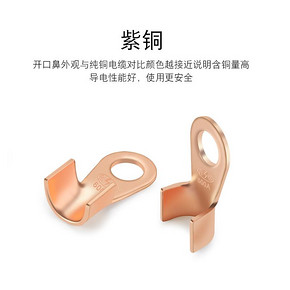 铜接线鼻开口鼻接线鼻子铜鼻子 铜线耳10A20 30 40 50a铜端子接头 9.5元