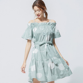 ONE MORE A1KH826A06 一字领连衣裙 低至107.1元 ￥107