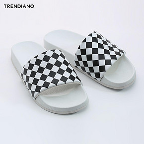 TRENDIANO男装夏装牛皮休闲菱格拼色家居鞋拖鞋3GA2518200 139.3元