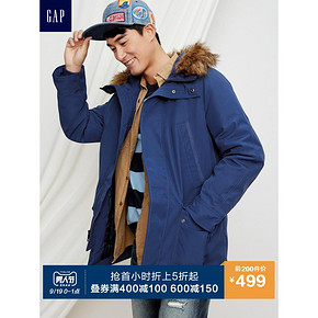Gap男装 派克大衣羽绒服 80%鸭绒 399元19日0点抢 限前200件半价后