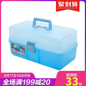 爱丽思IRIS 日本塑料汽车载工具箱 整理箱 透明文具整理箱 MY KIT 35元