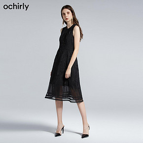 3件7折 欧时力2019新款早秋装网布绣花无袖连衣裙女1ZY1080270 874元