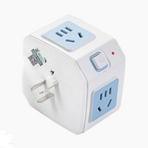 kyfen 清风 新国标 一转四 魔方插座转换器 蓝色 9.9元包邮 ￥10