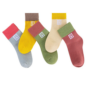 MiiOW 猫人 儿童中筒袜 5双 8.9元包邮（需用券） ￥9