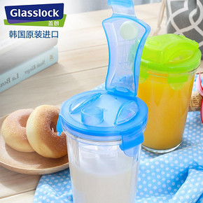 Glasslock钢化玻璃杯单层带盖透明微波炉加热牛奶杯柠檬茶水杯子 29.9元