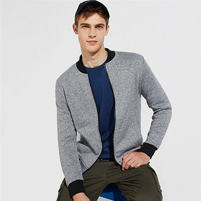 GIORDANO 佐丹奴 90078855 外套男装花纱棒球领卫衣外套 119.9元