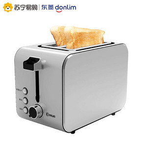 Donlim/东菱 DL-8117烤面包机家用2片早餐多士炉不锈钢烤吐司机 98元