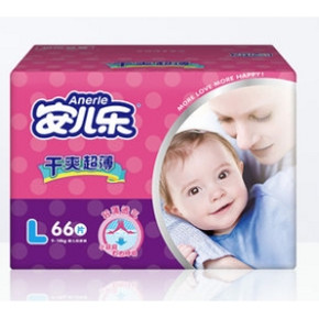 16日0点：Anerle 安儿乐 干爽超薄婴儿纸尿裤 L66片 *7件 282.35元包邮（需用券，