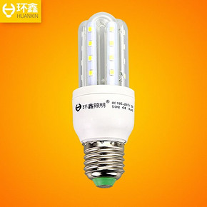 节能灯螺口超亮E27E14U型螺旋玉米灯室内照明声控灯家用led电灯泡 4.9元