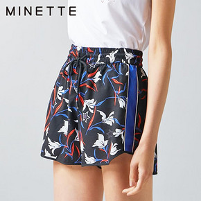 MINETTE2019夏季新品时尚舒适印花宽松百搭阔腿裤30218251359 79元