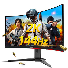 AOC曲面2K144Hz显示器32英寸曲屏电竞1ms响应CQ32G1游戏吃鸡台式电脑液晶三星屏