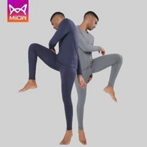 天猫 降温保暖：Miiow 猫人 MOU8876 男女保暖内衣套装 39.9元包邮