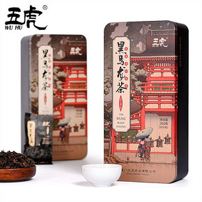 五虎 木炭技法油切黑乌龙茶叶 250g 138元