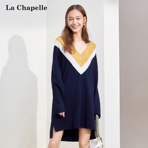 天猫 降温保暖：La Chapelle 拉夏贝尔 1T000630 女士中长款针织衫 低至111.75元包