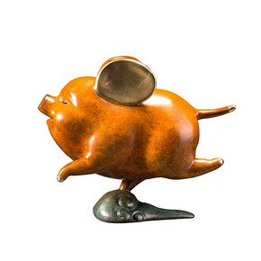 朱炳仁铜 小小飞猪大号 家居工艺品 装饰品 客厅摆件办公桌摆件 1199元