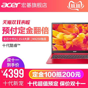 acer 宏碁 蜂鸟Fun 15.6英寸笔记本电脑（i5-10210U、8GB、512GB、MX250） 4399元包邮