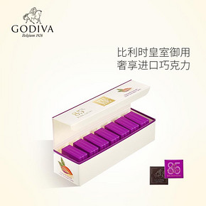 GODIVA歌帝梵Pure系列85%浓醇腹肌黑巧克力21片 169元