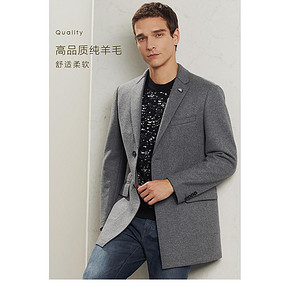 VICUTU 威可多 100%精纺羊毛 男士中长款 修身毛呢大衣 386元双11预售到手价 定