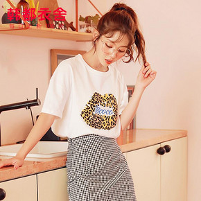 HSTYLE 韩都衣舍 娜扎明星同款 宽松短袖潮白色T恤女 OM60081婏 76元