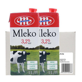 波兰原装进口Mlekovita全脂纯牛奶1L*12 早餐烘焙家庭装 89元