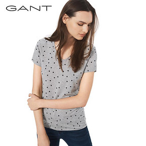 GANT/甘特夏新品 女士时尚休闲印花 波点v领短袖T恤 405423 199元