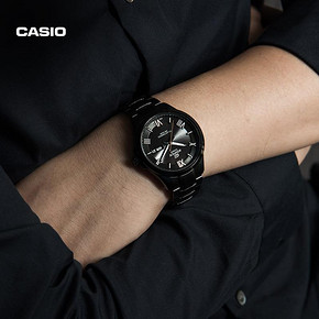 casio旗舰店EFB-104SBC休闲钢带黑色男表卡西欧官网EDIFICE正品 1661元