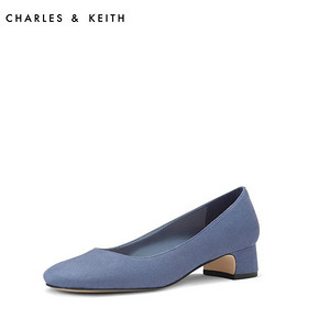 CHARLES＆KEITH女士中跟鞋CK1-60900108纯色简约通勤女士粗跟单鞋 139元