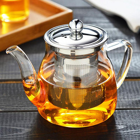 【可明火煮茶】日景禾不锈钢过滤玻璃茶壶 9.9元包邮(44.9-35券)
