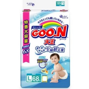 双11预告： GOO.N 大王 维E系列 婴儿纸尿裤 L68片 *3包 234.94元包邮（需用券） 