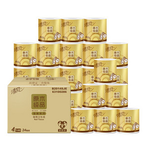 10点开始、新88VIP：清风 原木金装卷纸 4层*140g*27卷 *3件 +凑单品 98.87元包邮
