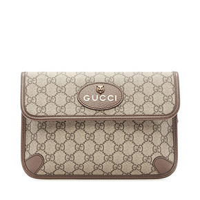 GUCCI/古驰 19春夏棕色拼红绿LOGO老虎头金属饰翻盖百搭男士腰包 5054元